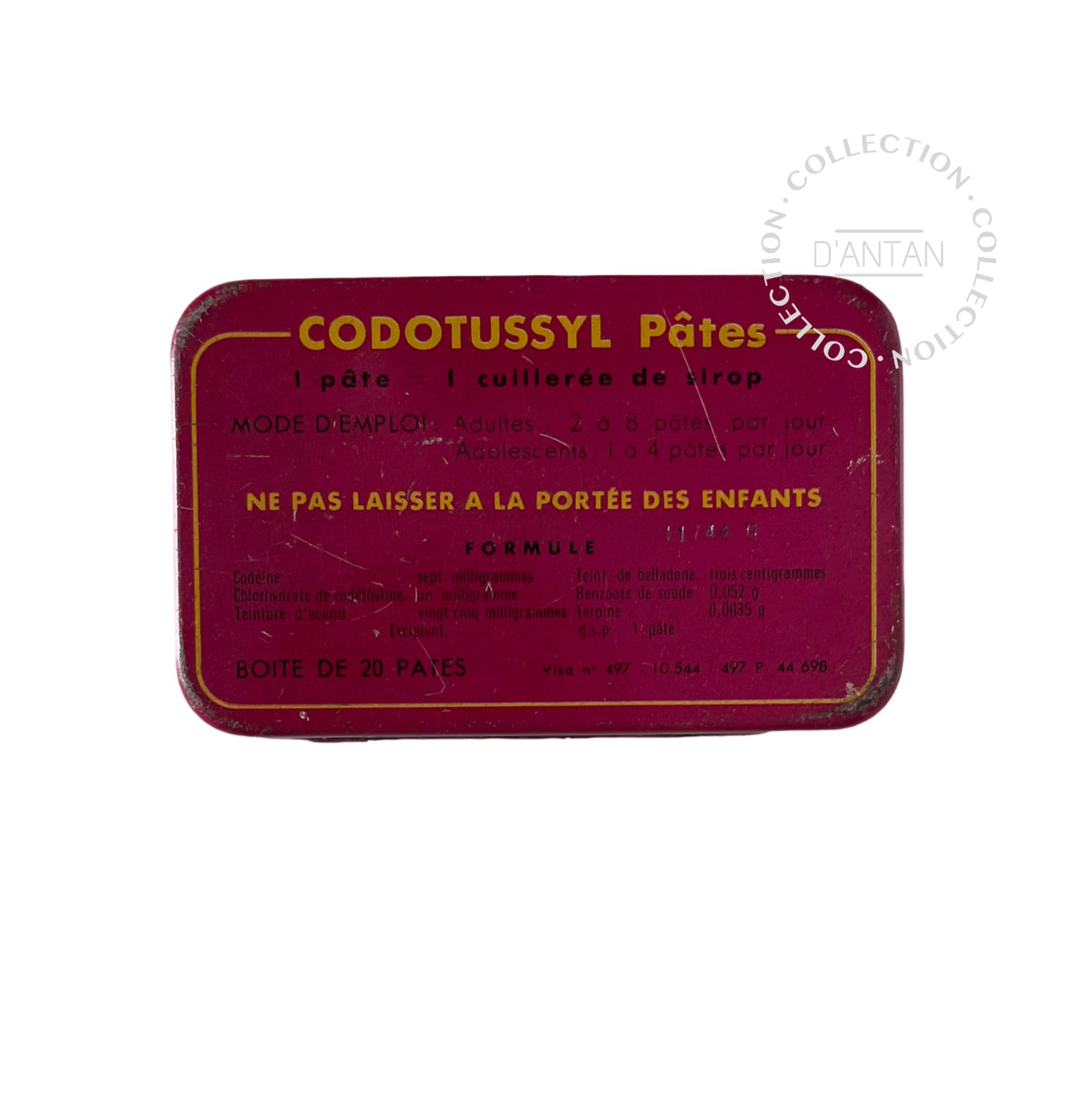 Boîte en Tôle Ancienne Vintage Codotussyl