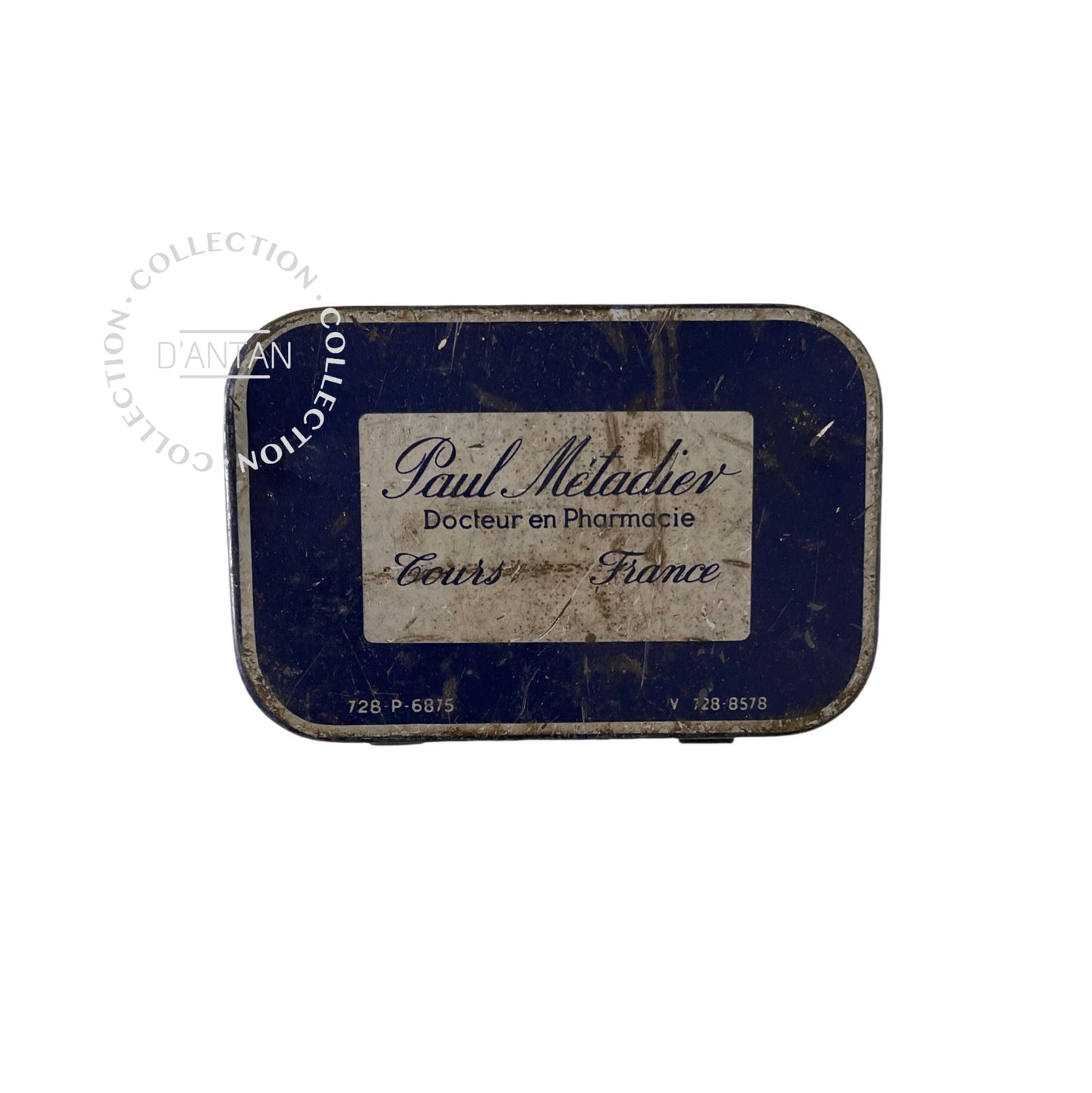 Boîte en Tôle Ancienne Vintage Cachets Kalmine