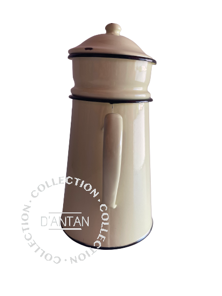 Cafetière Émaillée Jaune et Noir