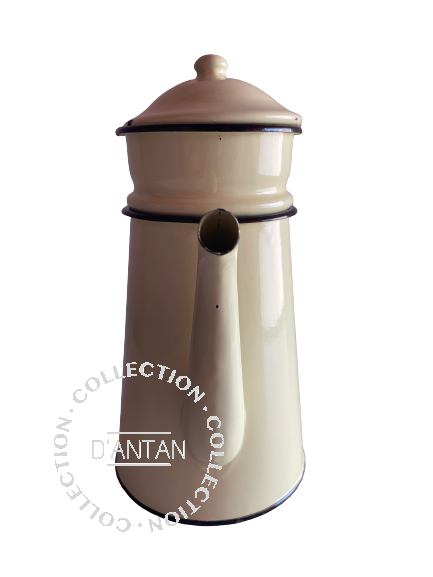 Cafetière Émaillée Jaune et Noir