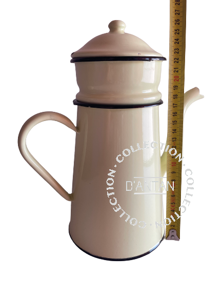 Cafetière Émaillée Jaune et Noir