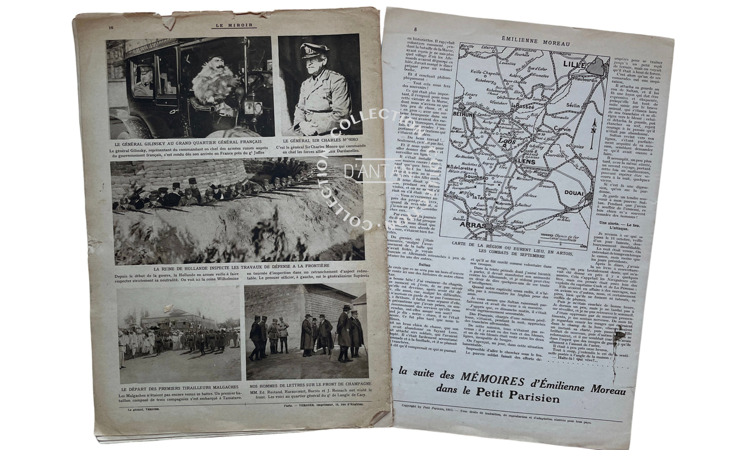 Revue Le Miroir N.107 12 Décembre 1915 + son Supplément Originale