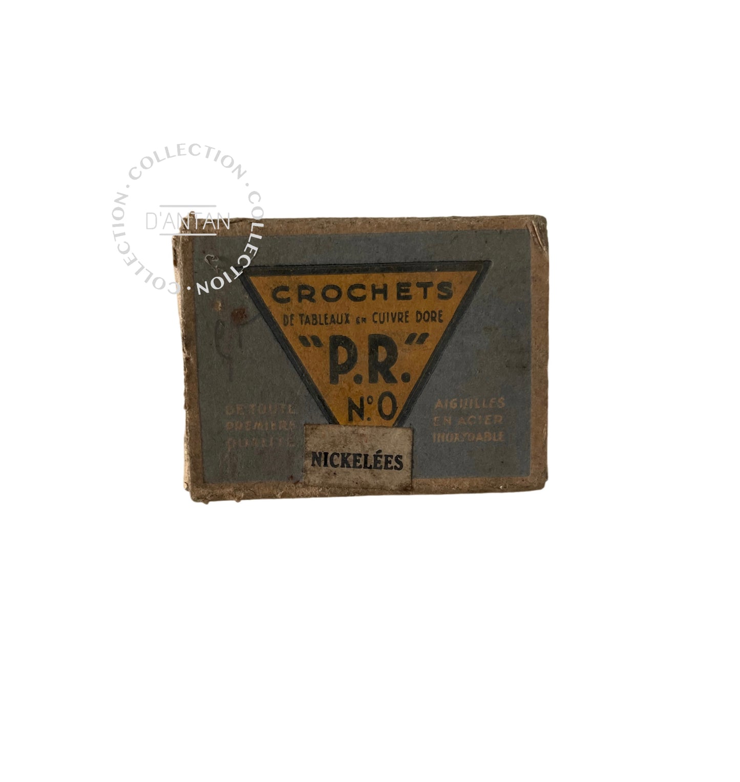 Old Vintage Cardboard Box Nickel Plated Hooks