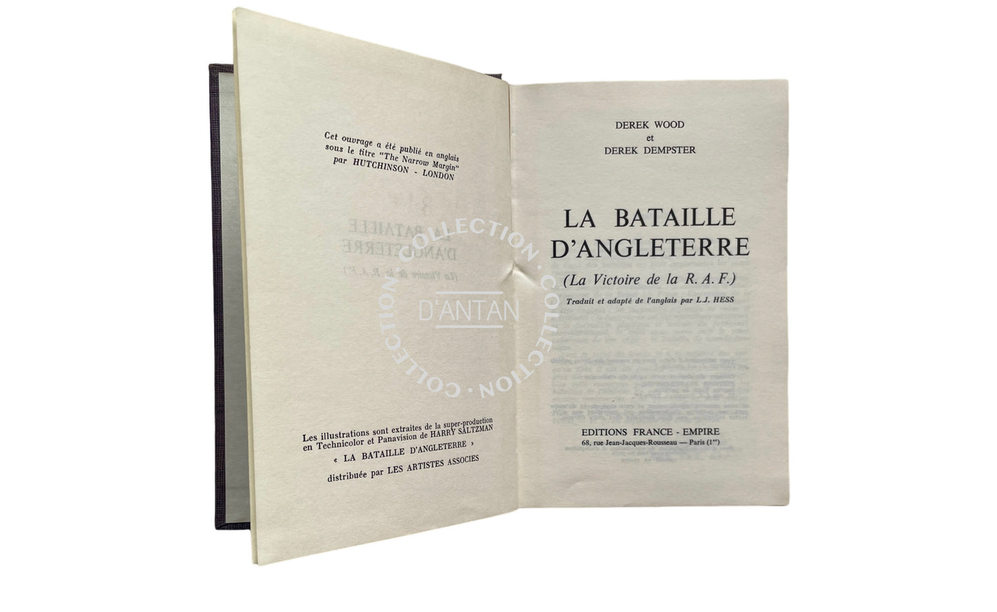 Livre La Bataille d’Angleterre La Victoire de la RAF Derek WOOD Derek DEMPSTER Éditions France Empire 1962 Occasion