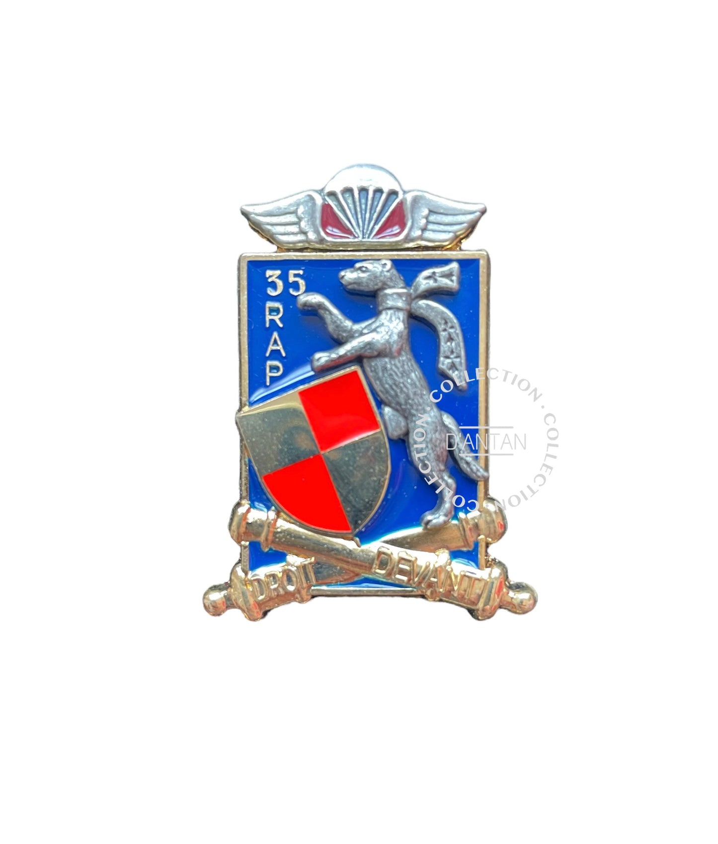 Insigne/Badge/Pucelle Militaire Français 35 ème RAP Régiment d’Artillerie Parachutiste Arthus Bertrand Édition Atlas.