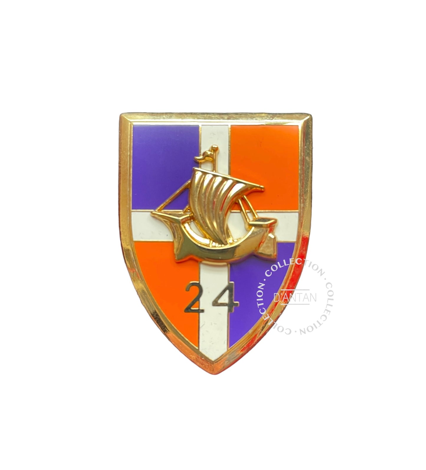 Insigne/Badge/Pucelle Militaire Français 24 ème RI Régiment d’Infanterie Arthus Bertrand Édition Atlas.