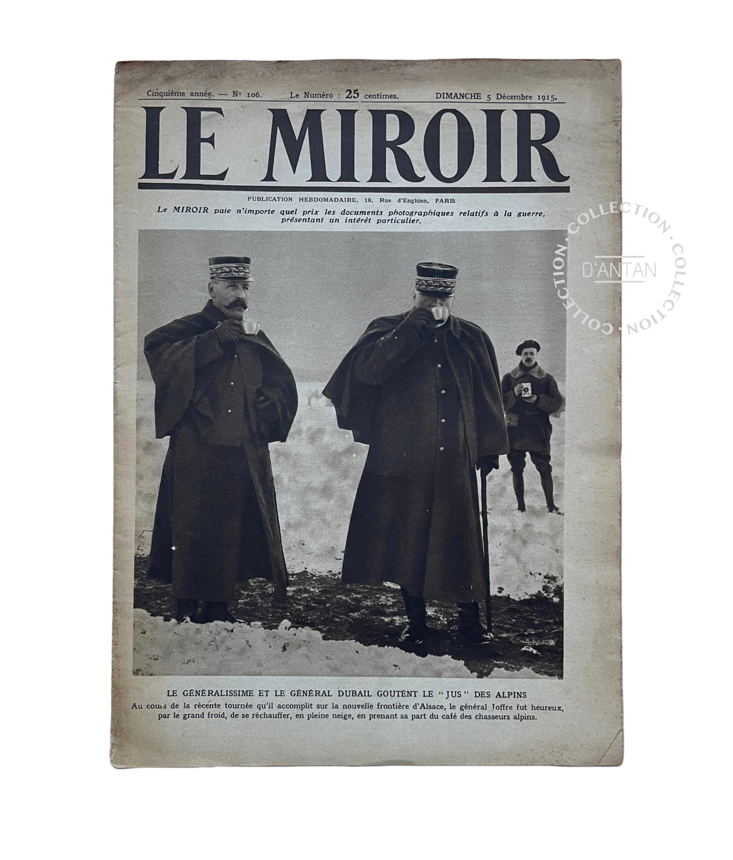 Revue Le Miroir N.106 5 Décembre 1915 Originale