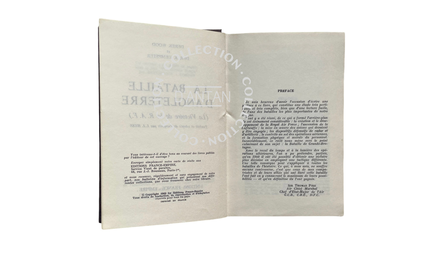 Livre La Bataille d’Angleterre La Victoire de la RAF Derek WOOD Derek DEMPSTER Éditions France Empire 1962 Occasion