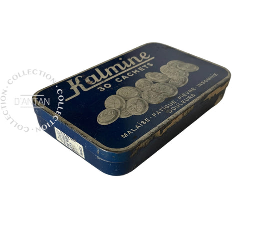 Old Vintage Tin Box Kalmine Stamps