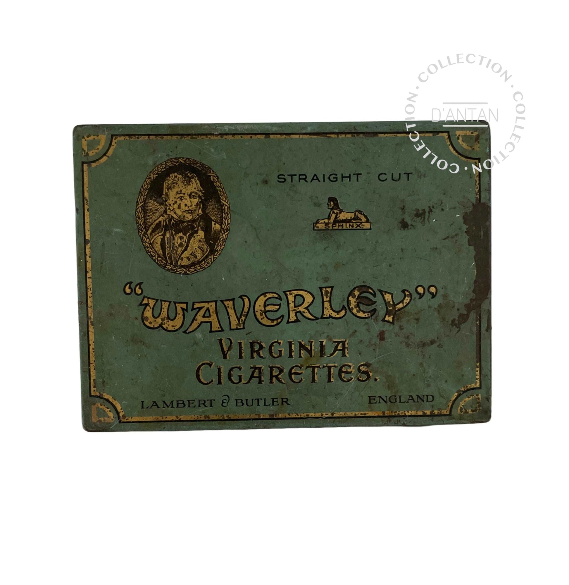 Boîte en Tôle Ancienne Vintage Waverley Virginia Cigarettes