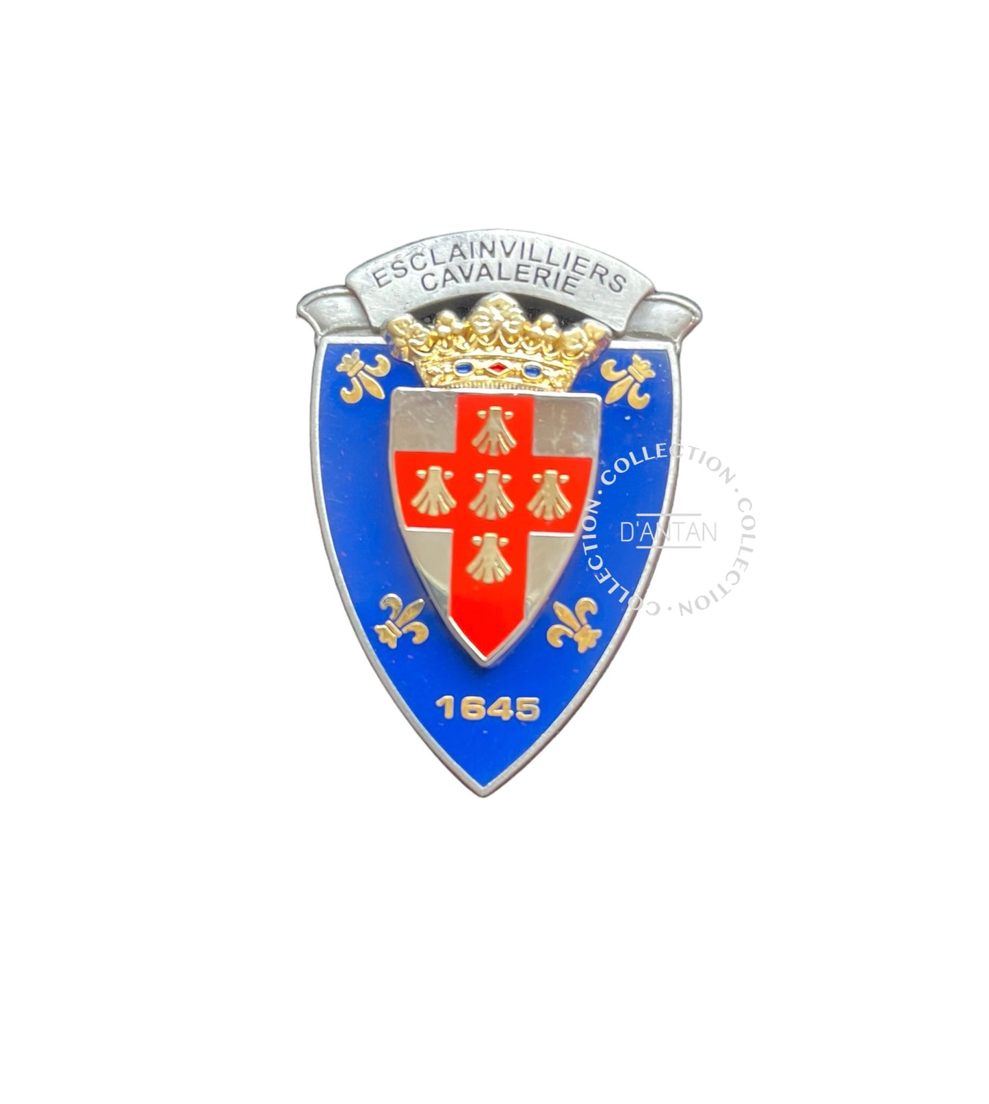 Insigne/Badge/Pucelle Militaire Français 3 ème RC Régiment de Cuirassiers « Esclainvilliers Cavalerie - 1645 » Arthus Bertrand Édition Atlas.