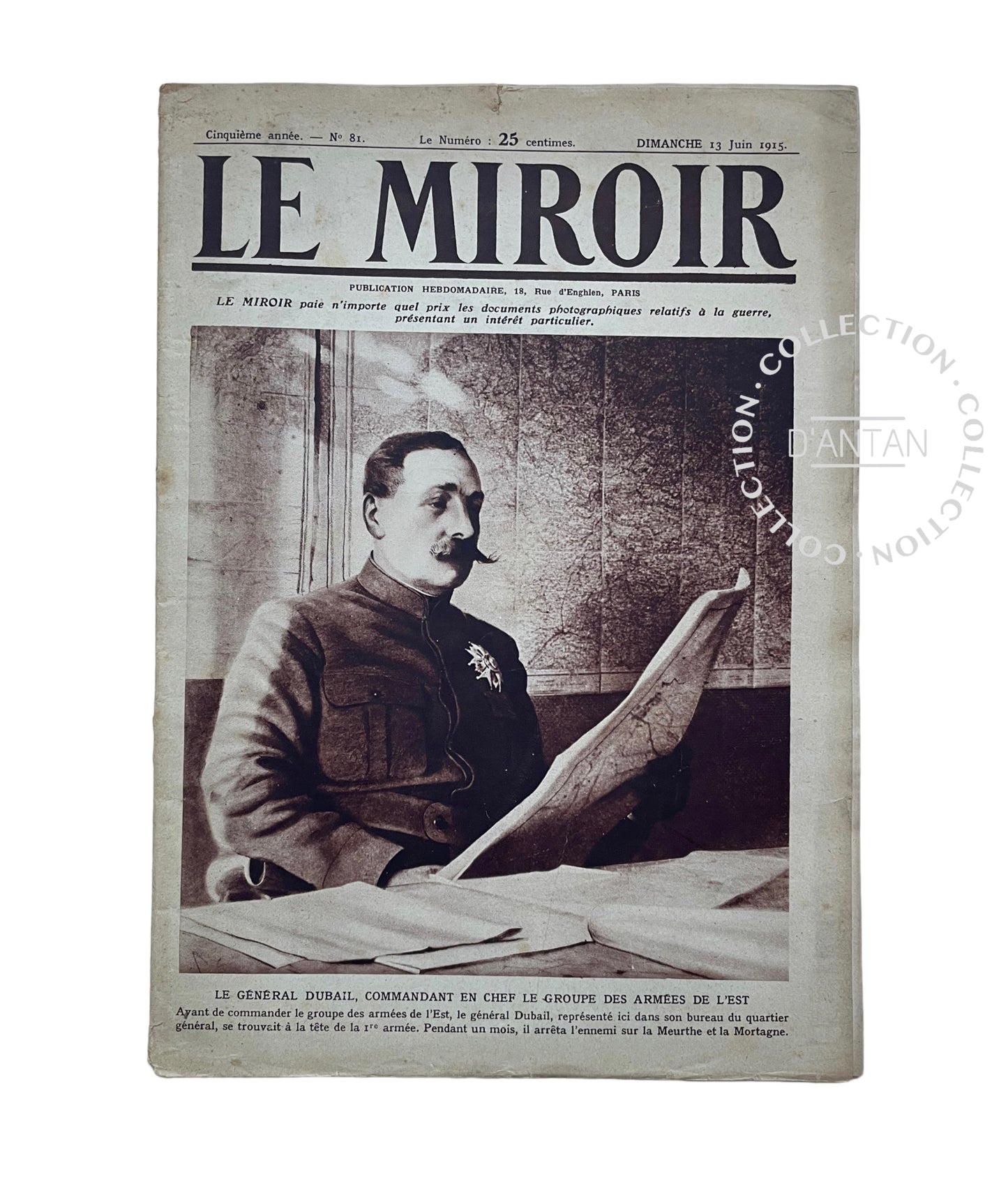 Revue Le Miroir N.81 13 Juin 1915 Originale