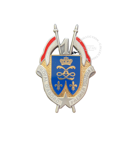 Insigne/Badge/Pucelle Militaire Français 1 er RD Régiment de Dragons Royal D’abord Premier Toujours Arthus Bertrand Édition Atlas.