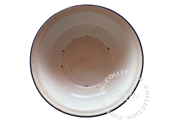 White and Blue Enameled Basin Diameter 34cm