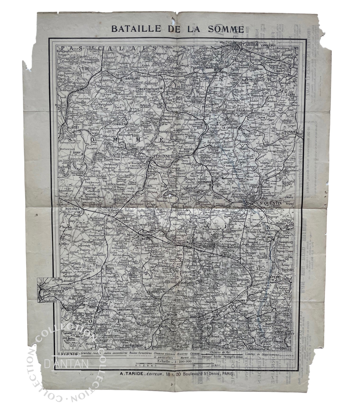 Carte Bataille De La Somme Édition Populaire Ww1 1GM