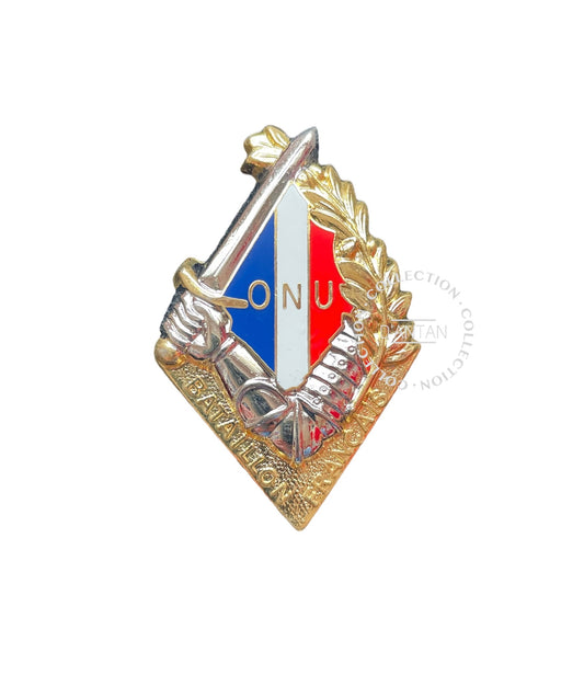 Insigne/Badge/Pucelle Militaire Français Bataillon Français de l’ONU Arthus Bertrand Édition Atlas.