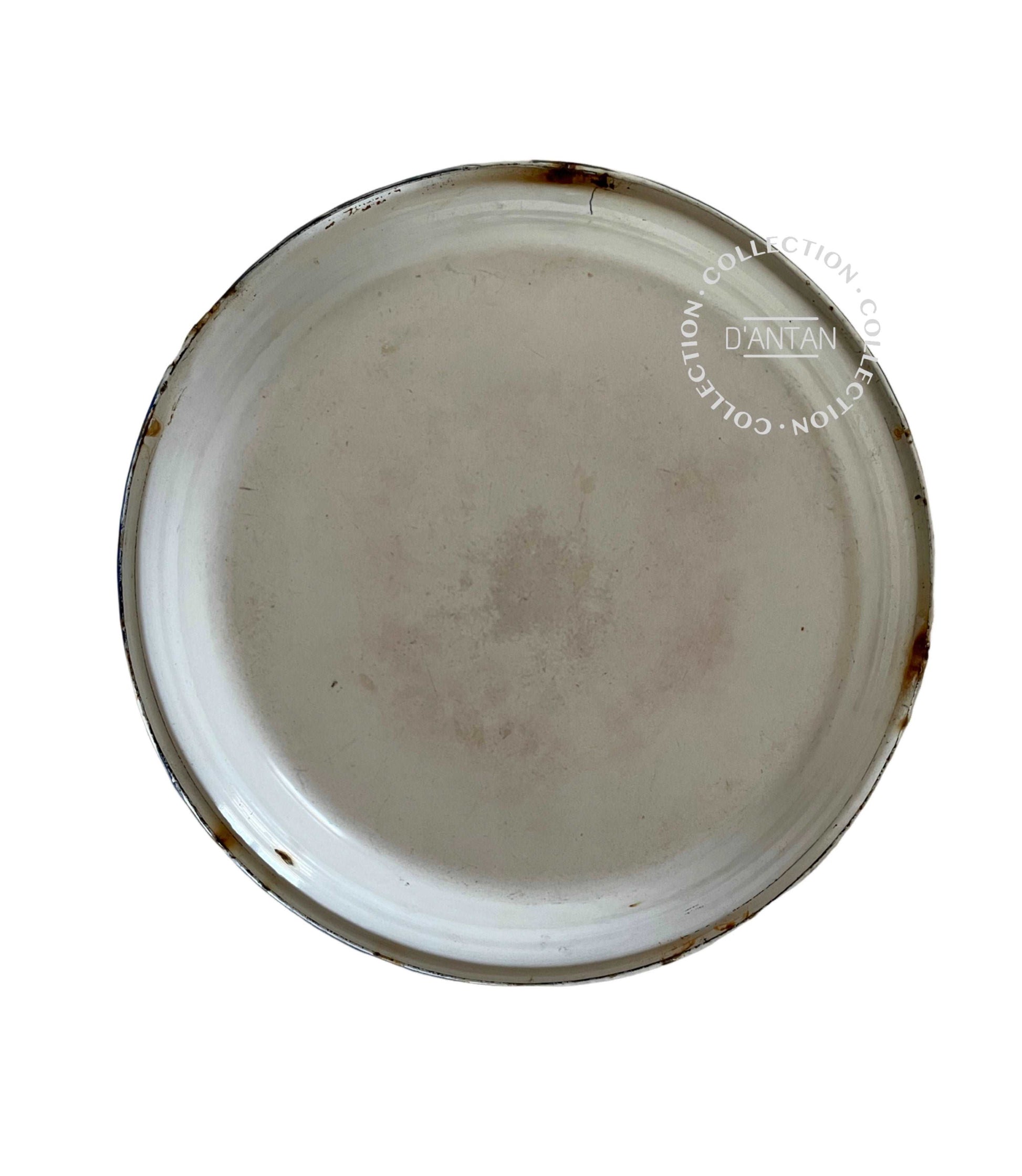 Bassine Émaillée Blanc et Bleu Diamètre 24,5cm