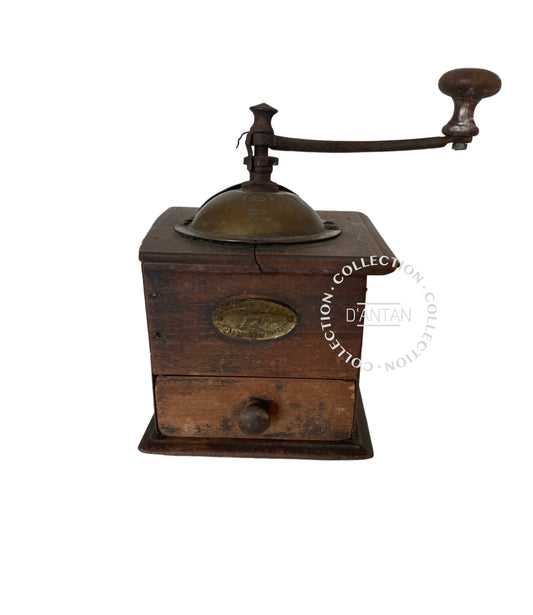 Old Peugeot Coffee Grinder in Vintage Wood