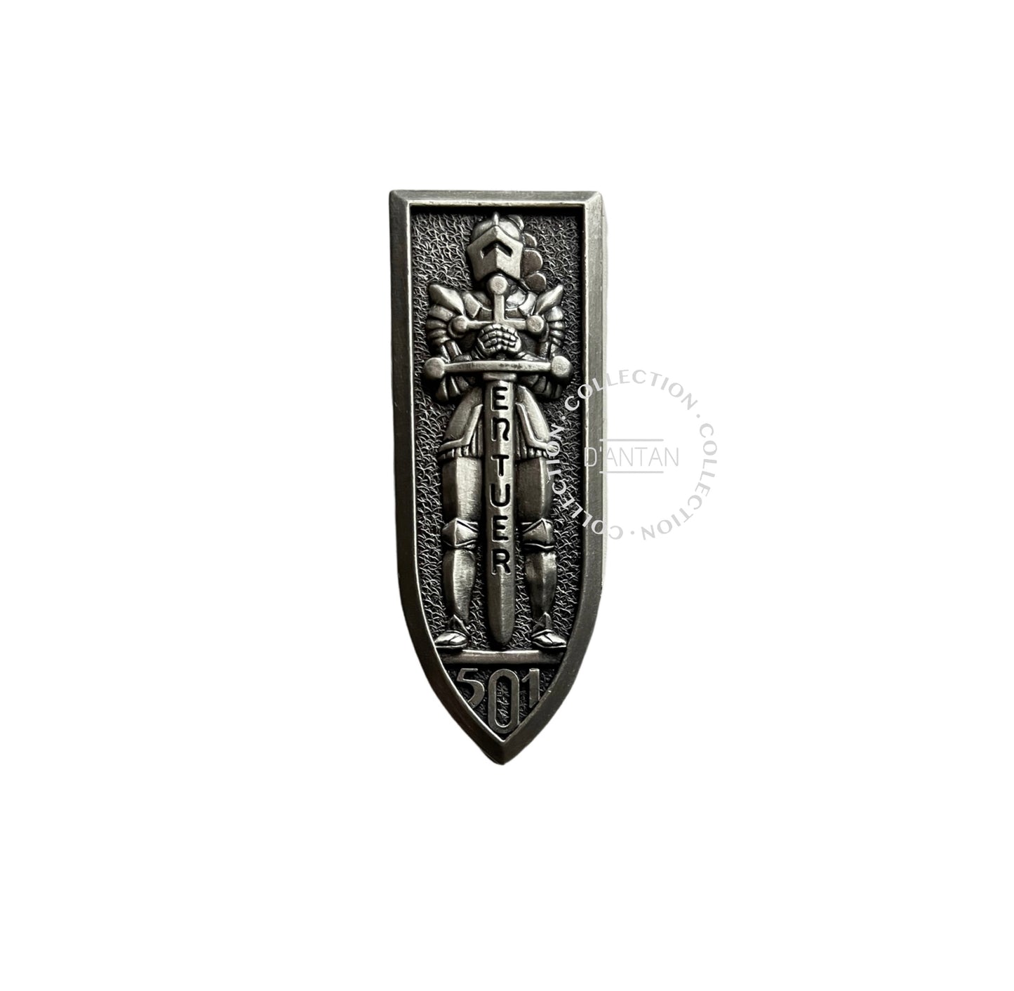 Insigne/Badge/Pucelle Militaire Français 501 ème RCC Régiment de Chars de Combat Arthus Bertrand Édition Atlas