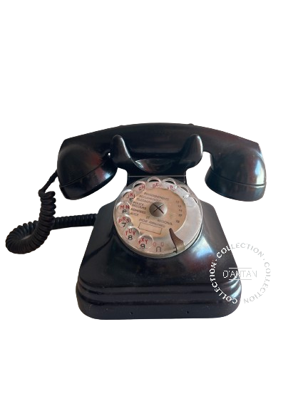 Téléphone Vintage Bakélite Noir Année 50