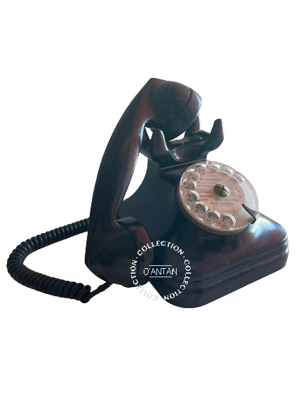 Téléphone Vintage Bakélite Noir Année 50