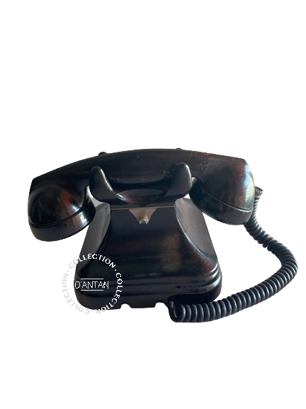 Téléphone Vintage Bakélite Noir Année 50