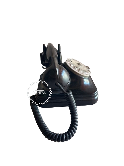 Téléphone Vintage Bakélite Noir Année 50