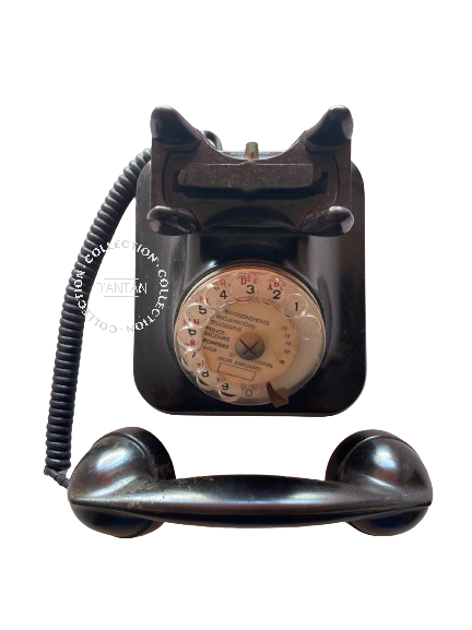 Téléphone Vintage Bakélite Noir Année 50