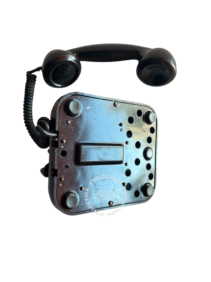 Téléphone Vintage Bakélite Noir Année 50