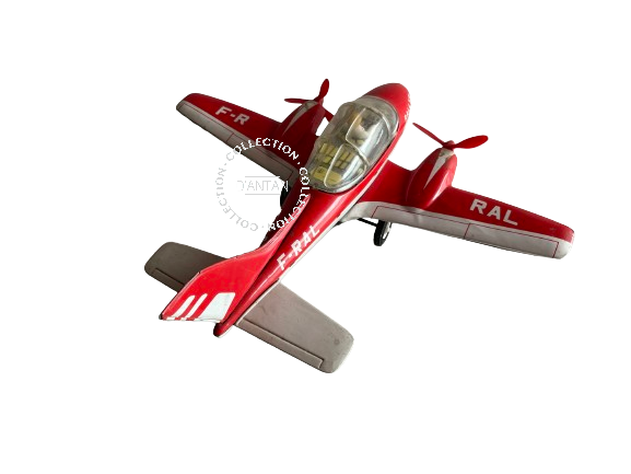 Jouet Ancien Avion en Métal Rallye F-RAL ROUGE Joustra Année 60/70